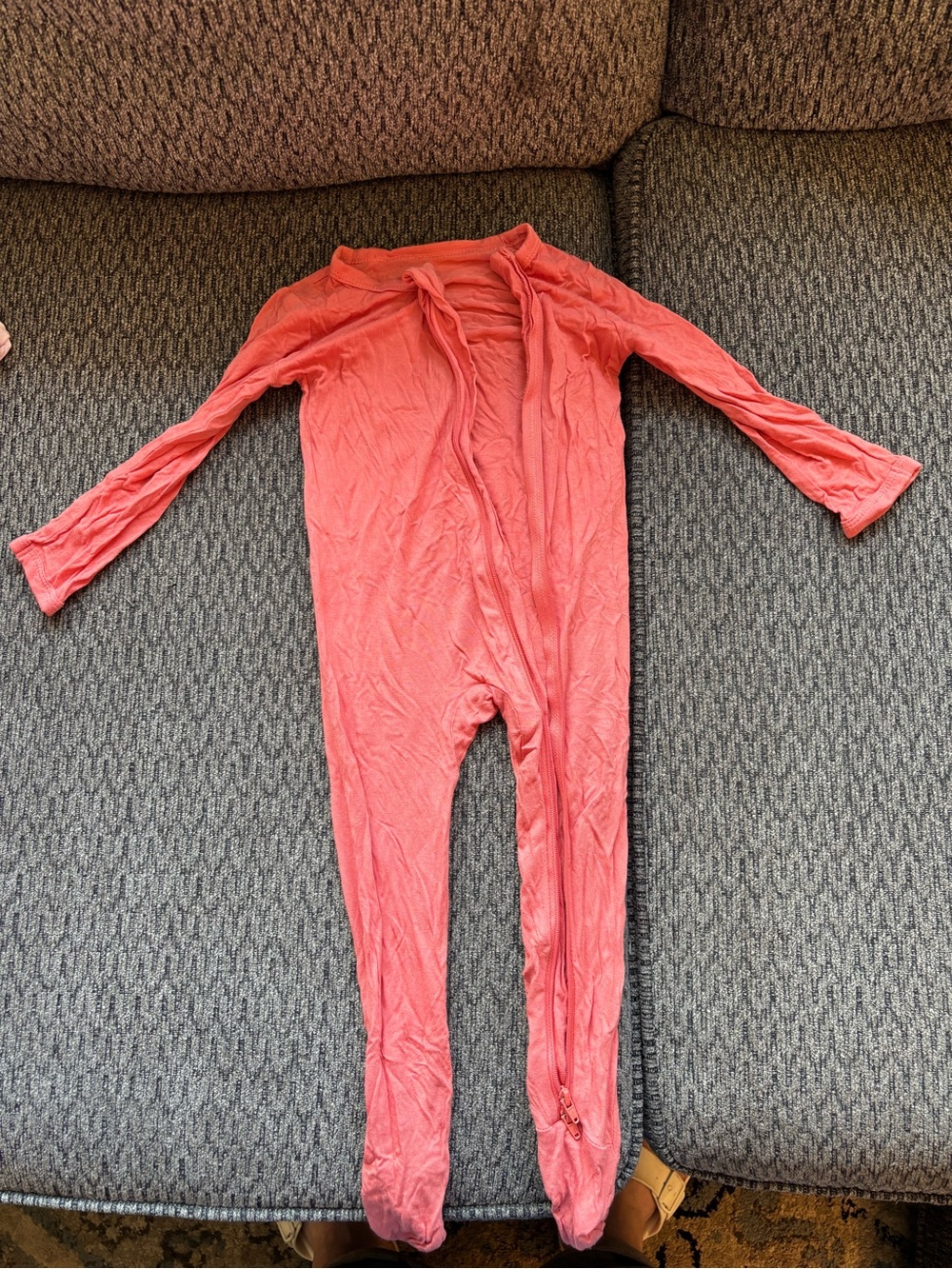 Kyte Baby Coral Long-Sleeve One-Piece Footed Pajamas